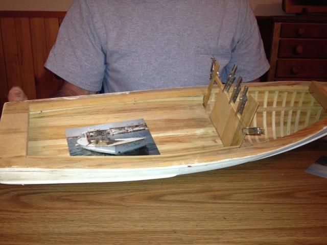 Dana McLean has been building model (or shrunken) wooden lobster boats ...