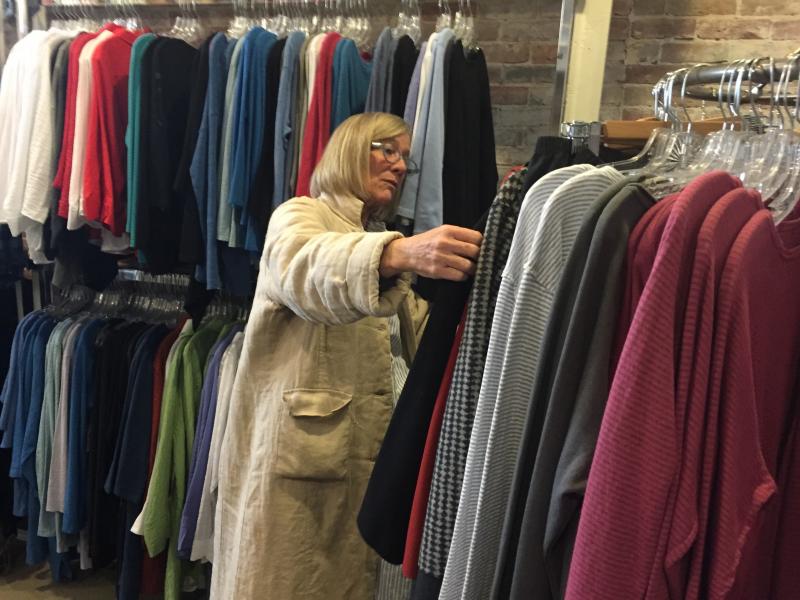 Rachel Cullerton of Camden shops at DebraElizabeth’s during the Wiscasset Early Bird Sale. SUSAN JOHNS/Wiscasset Newspaper