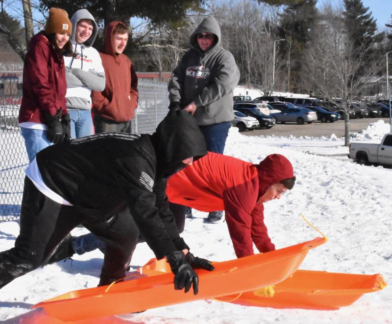 Wiscasset Middle High School’s Winter Carnival Feb. 14 had downhill sledding and snowshoeing. PHIL DI VECE/Wiscasset Newspaper