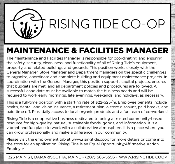 Rising Tide Maintenance and Facilities Manager