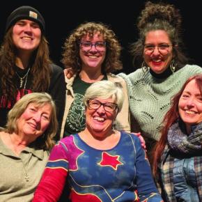 The Waldo 'Monologues' cast, back from left: Violet Ferlito, Emma Theobalds, Susan LaVerdiere; front from left: Chris Essler, Susan Hodder, Christine Andersen, Missing: Lara Rakocevic. Courtesy of the venue