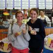 Zoë, left,  and Christie Gillies try another flavor of ice cream at the Ice Cream Factory in Boothbay Harbor. 