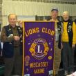 These Wiscasset Lions club charter members, were recognized on the club’s 25th anniversary. From left are Susan Varney, Schuyler Fairfield, Arthur Brawn, Jane Albert, and Robert Albert. CHARLOTTE BOYNTON/Wiscasset Newspaper