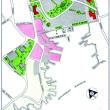 The central area plan from the 1961 Boothbay Harbor town plan. It shows the plan for filling Boothbay Harbor's harbor as far south as the footbridge. The word "Footbridge" has been added to help orient readers.