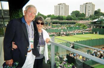 Hamilton and Helen Meserve at Wimbledon in 2012.