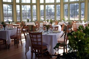 The Kitchen Garden Café at Coastal Maine Botanical Gardens is dressed for the occasion each month when top chefs come to prepare delicious Kitchen Garden Series Dinners. Courtesy of Barbara Freeman, Coastal Maine Botanical Gardens