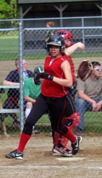 Tylan Onorato  crosses the plate for the first run. KATHY ONORATO/Wiscasset Newspaper