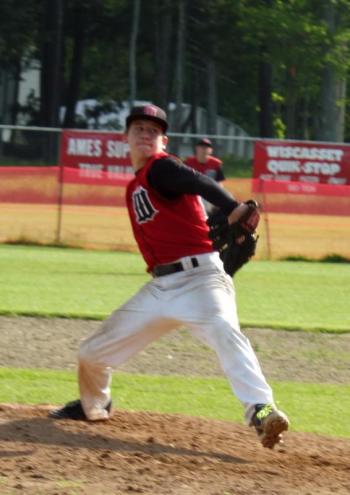 Senior Zach Ellison takes the mound for the last time in his high school career on May 30. KATHY ONORATO/Wiscasset Newspaper