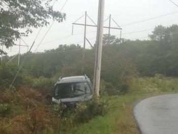 The road is called Rabbit Path but it was a deer in a car’s path that led to an accident in Alna September 16. David Chaney of Alna said he was driving his 2003 Jeep Liberty when he swerved to avoid a deer. The jeep caught the ditch and hit a utility pole, Chaney said. He was not hurt and the deer was not hit, he said.  The Alna Fire Department and the Lincoln County Sheriff’s Department responded to the crash, which occurred shortly before 9 a.m. Monday. SUSAN JOHNS/Wiscasset Newspaper