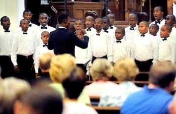 Les Petits Chanteurs perform in concert. Courtesy of the Second Congregational Church/Newcastle