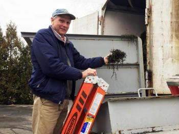 Robert Morse, owner of North American Kelp, holds a sample of the product that he has been processing for 29 years. The company is located at 41 Cross Street in Waldoboro. SUZI THAYER/Boothbay Register