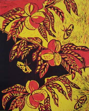 “Peaches and Tiger Moths,” Rebecca Goodale. Courtesy of the venue Rebecca Goodale