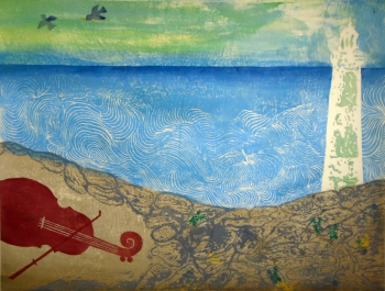 “Lingering Wave Sounds” by Yoshiko Takebayashi at Green Lion Gallery in Bath through May 19. Courtesy of the venue Yoshiko Takebayashi