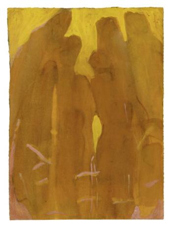 “That night on the hilltop” - poem 24. Verse by Mark Melnicove, ghost painting by Abby Shahn. Courtesy of Mark Melnicove Abby Shahn - Ghosts series