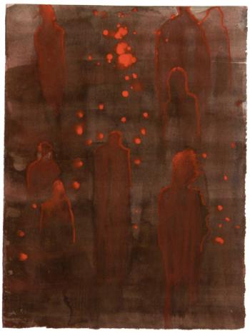 Abby Shahn painting illustrating Mark Melnicove’s “Ceremonial ghosts, snacking on corpuscles,” poem number 1 in “Ghosts.” Courtesy image Abby Shahn - Ghosts series