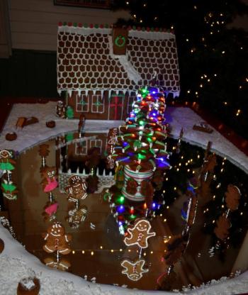 Arial shot of “Gingerbread Skate-tacular” - the Most Spetacular - by Sam Michael and Mike Regino. LISA KRISTOFF/Boothbay Register