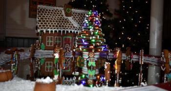 Most Spectacular Gingerbread 2019: “Gingerbread Skate-tacular!” The gingers skated on a mirrored revolving rink. Great details! Created by Sam Michael/Sam’s Electric and Mike Regino. LISA KRISTOFF/Boothbay Register