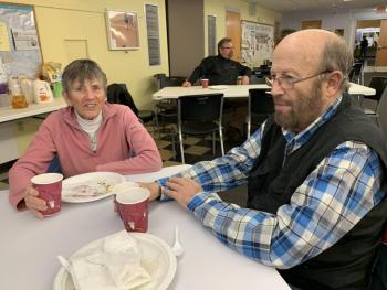 Westport Island’s Gail and Jack Swanton said they attended the Winterfest breakfast to support the Cooper-DiPerri Scholarship Fund. SUSAN JOHNS/Wiscasset Newspaper