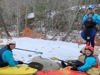 Paddlers enjoy a moment at Alna’s Head Tide Dam Saturday. SUSAN JOHNS/Wiscasset Newspaper