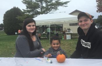 Kirsten and Sam Kaplinger and son Ryder came from Warren. They found the event on Facebook. LISA KRISTOFF/Boothbay Register