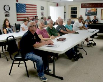 Residents fill the hearing room for the Sept. 18 special town meeting. PHIL DI VECE/Wiscasset Newspaper