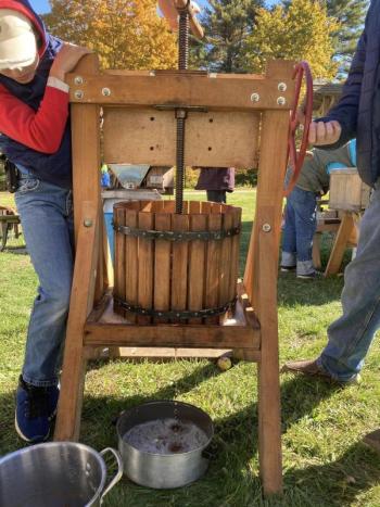 Cider pressing at the historic Pownalborough Court House in Dresden is an event that’s fun for all ages. Courtesy photo