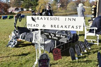 The Graveside Inn, aka Bayside Inn, owners Kathryn and Peter Sullivan's trick or treats space on the Village Green. LISA KRISTOFF