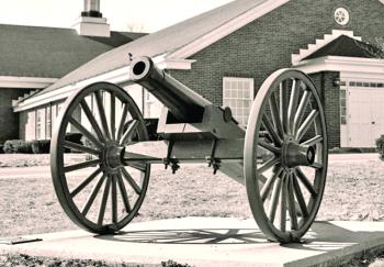 Wiscasset's town cannon as it looked when the author first photographed it in 1979.