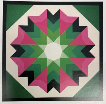 Fairy Flower pattern. From the book, The Maine Barn Quilt Trail in Maine's High Peaks.