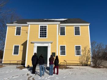 WMHS students visit Alna Meetinghouse. Shanon Cotta photo 