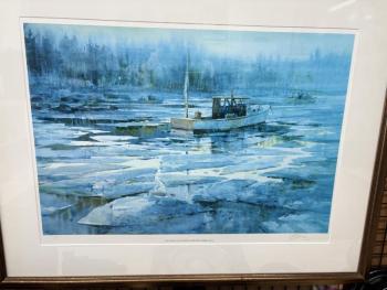 Carlton Plummer - "Ice Flow at Little River" - litho, pencil - signed and numbered proof by artist.