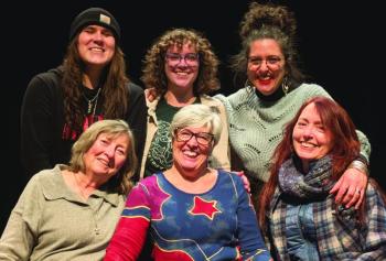 The Waldo 'Monologues' cast, back from left: Violet Ferlito, Emma Theobalds, Susan LaVerdiere; front from left: Chris Essler, Susan Hodder, Christine Andersen, Missing: Lara Rakocevic. Courtesy of the venue