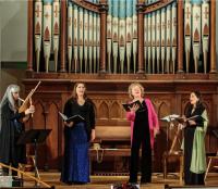 The cast of “A Medieval Christmas: Hodie Christus Natus Est,”   , from left: Christa Patton, Deborah Rentz-Moore, Anne Azéma and Camila Parias.