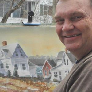 Ken Carlson, working on a plein air painting. Courtesy of Laurie M. Carlson 