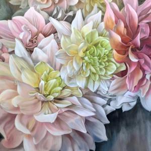Tammy Ricker’s “Dancing Dahlias," a third place winner of ARTinME 2024. Courtesy of BRAF Tammy Ricker’s “Dancing Dahlias," a third place winner of ARTinME 2024. Courtesy of BRAF